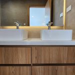 mueble de bano 2 lavados colores calidos